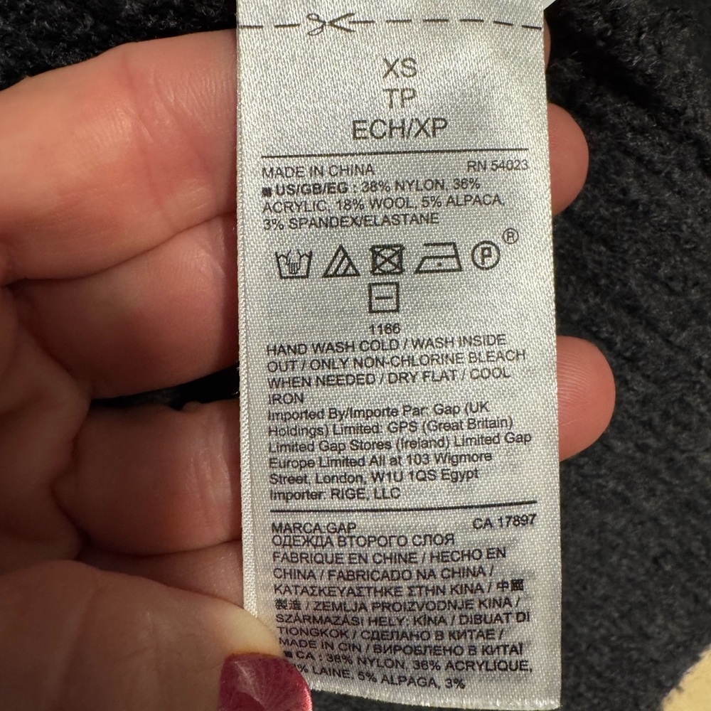 GAP Charcoal Long Hooded Cardigan Sweater - Sz XS - Picture 6 of 9